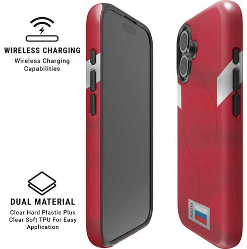 Russia Soccer Flag iPhone 16 Plus Magsafe Impact Case